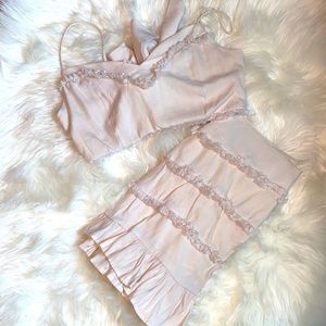 Tan two piece outfit